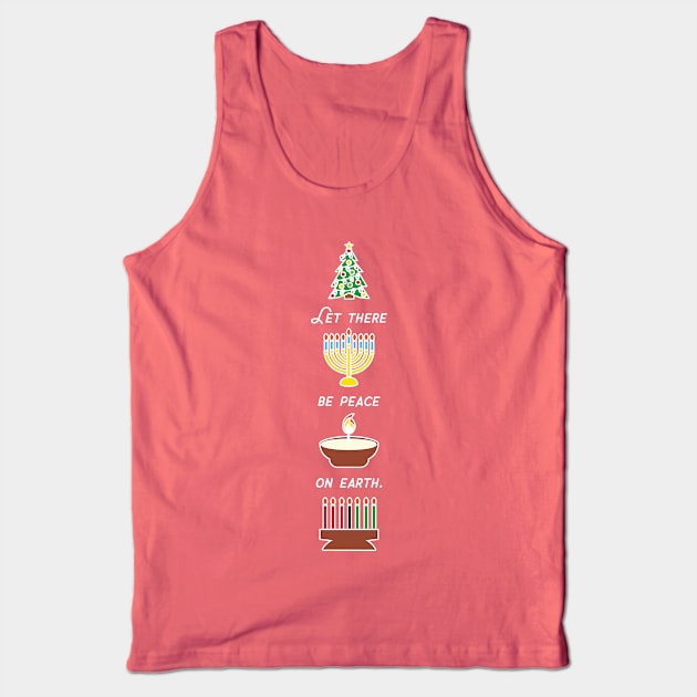 Peace on Earth Multicultural Holiday Diversity Symbols Tank Top by mindeverykind